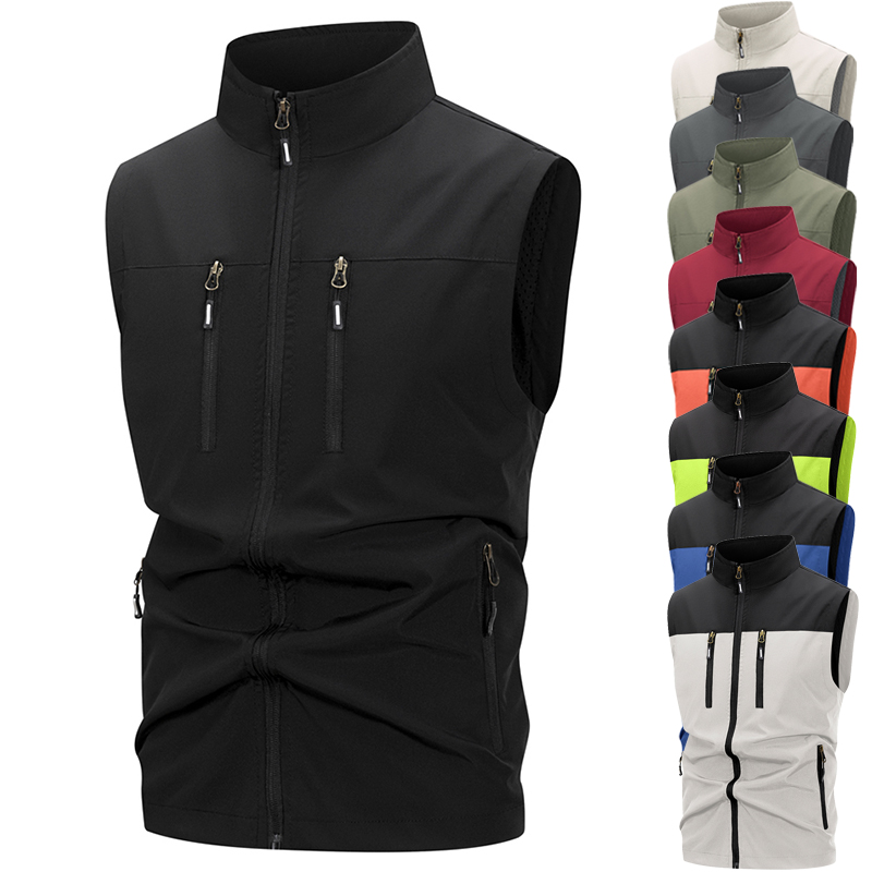 Outdoor Sport Windbreaker - Men's Lightweight Softshell Vest with Zipper