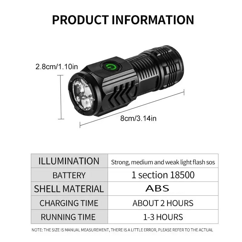 Mini 3LED Flashlight With Pen  - Outdoor Spotlight 评论和价格